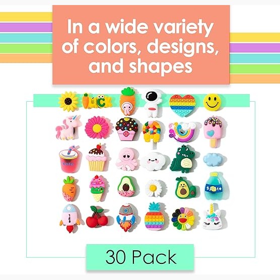 Different Charms, 30 Pcs, PVC Random Different Charms, Decoration Charms for Decoration, Charm, Cute Charms, Charms Bulk, Charms Pack, Random Charms