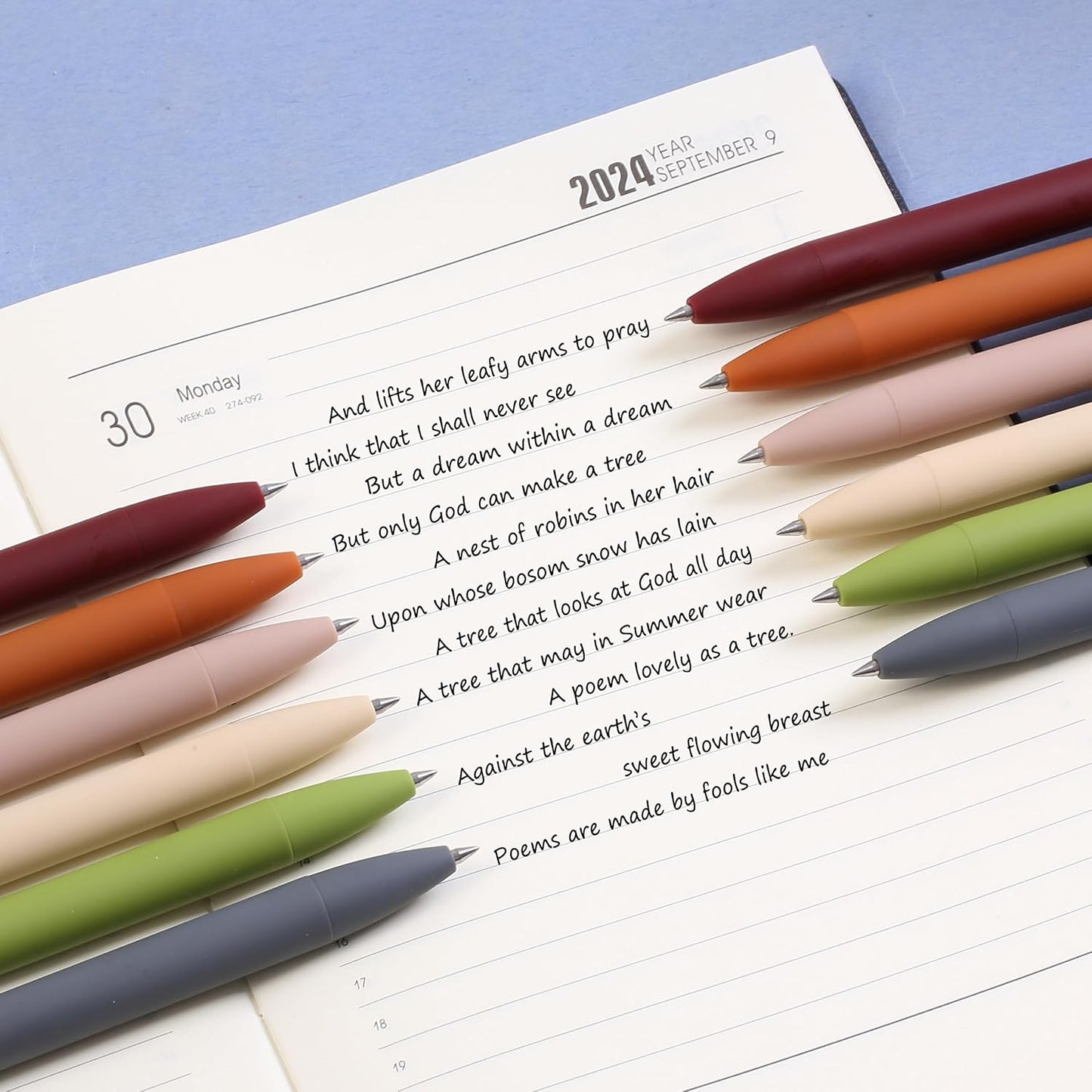 Mr. Pen- Retractable Gel Pens, 12 Pack, Black Ink, Natural Earthy Barrels Gel Pens