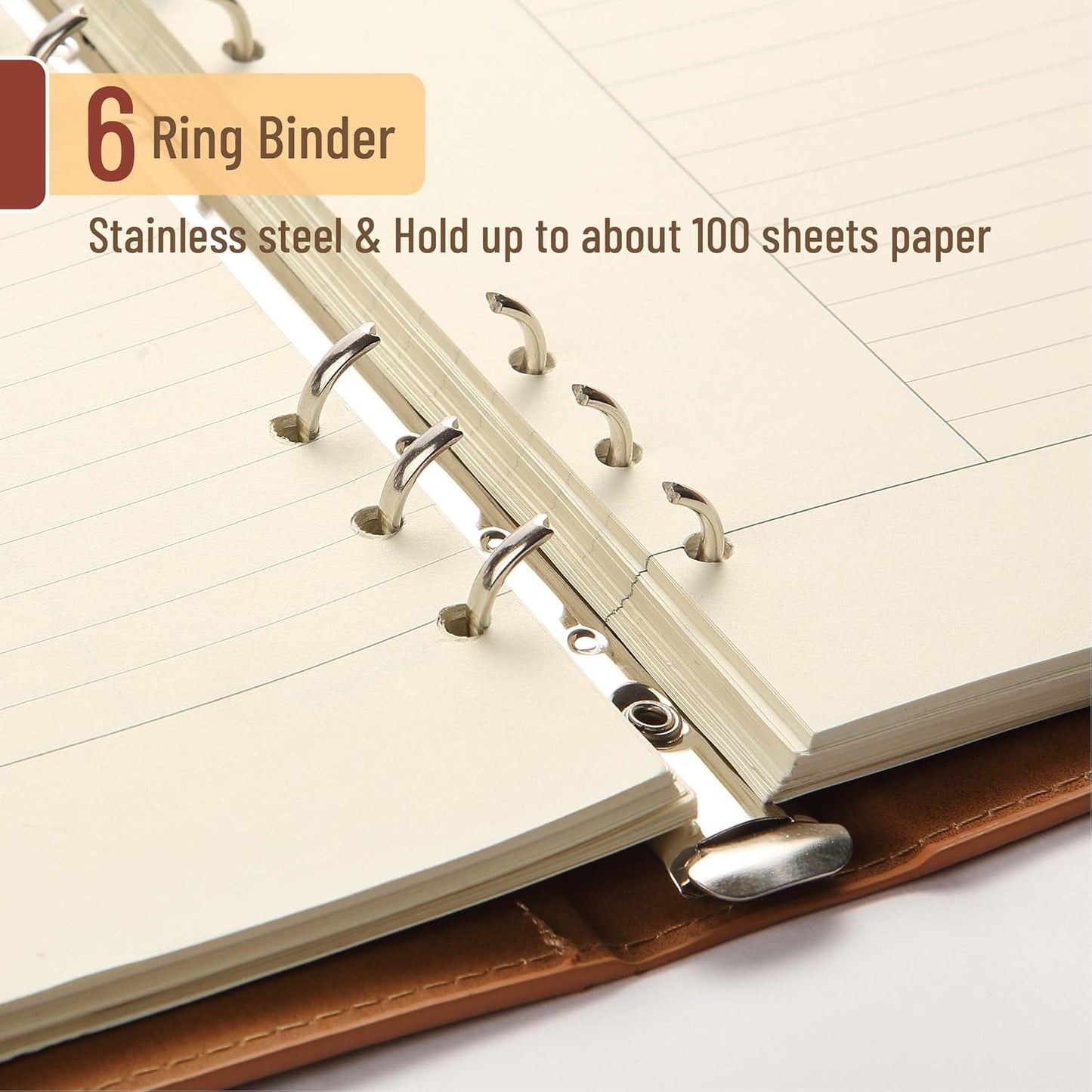Mr. Pen- A5 Leather Planner Binder, A5 Leather Binder, Leather Ring Binder