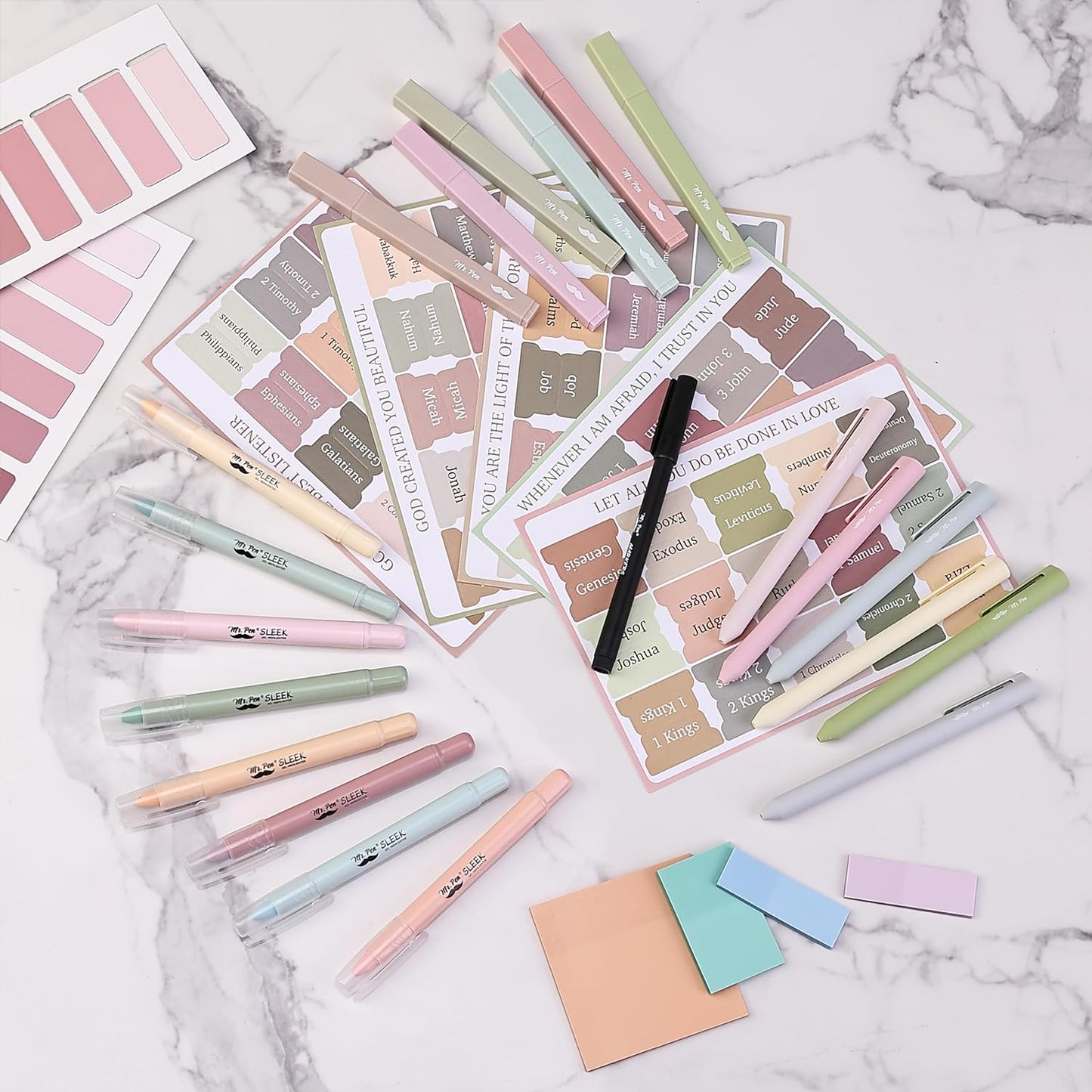 Bible Journaling Kit, 31 Pcs — Pens, Highlighters, Tabs, Bookmarks & Sticky Notes, No Bleed Bible Study Set