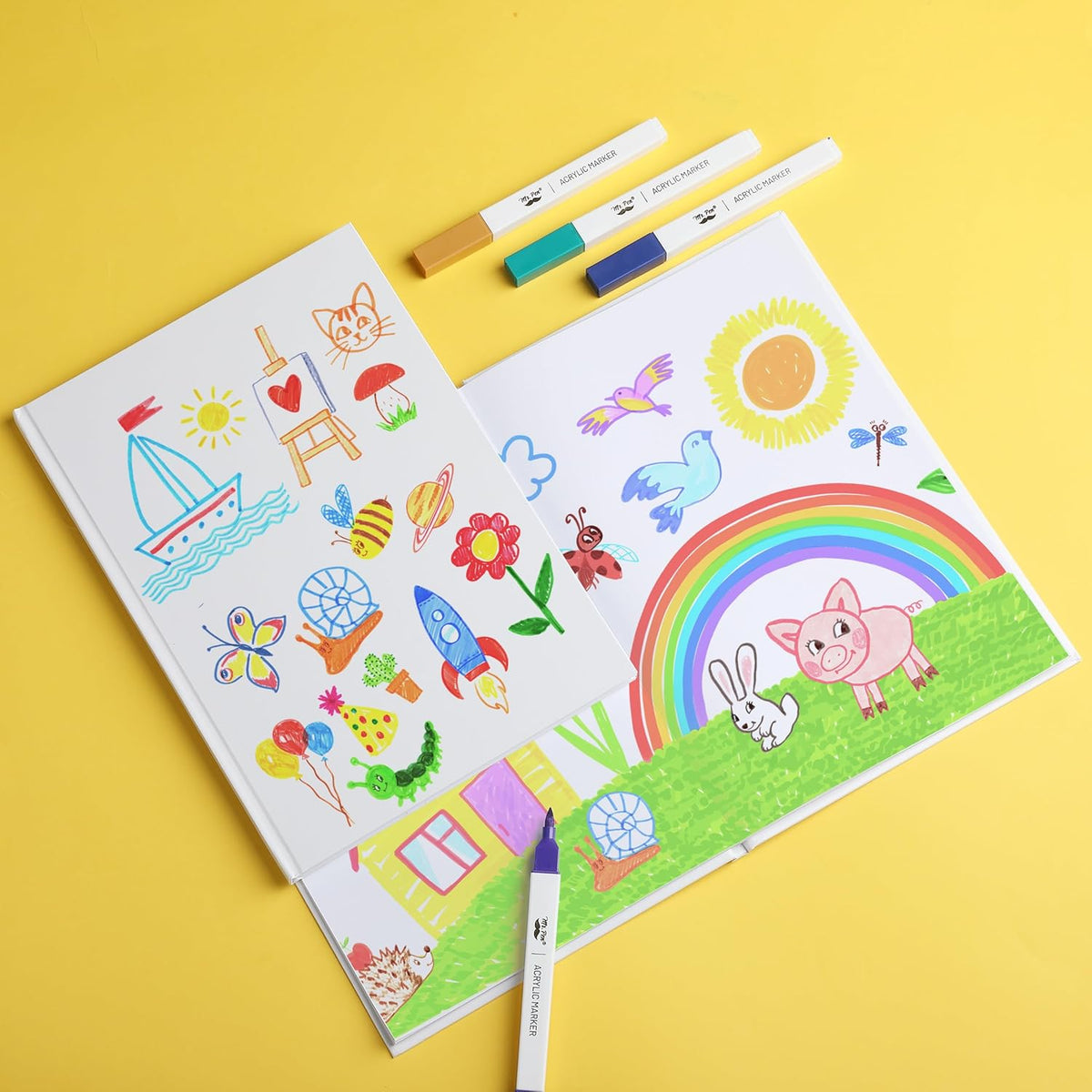 Mr. Pen- Blank Hardcover Books, 7" x 10", 40 Pages, 6 Pack, White, Blank Notebooks for Kids