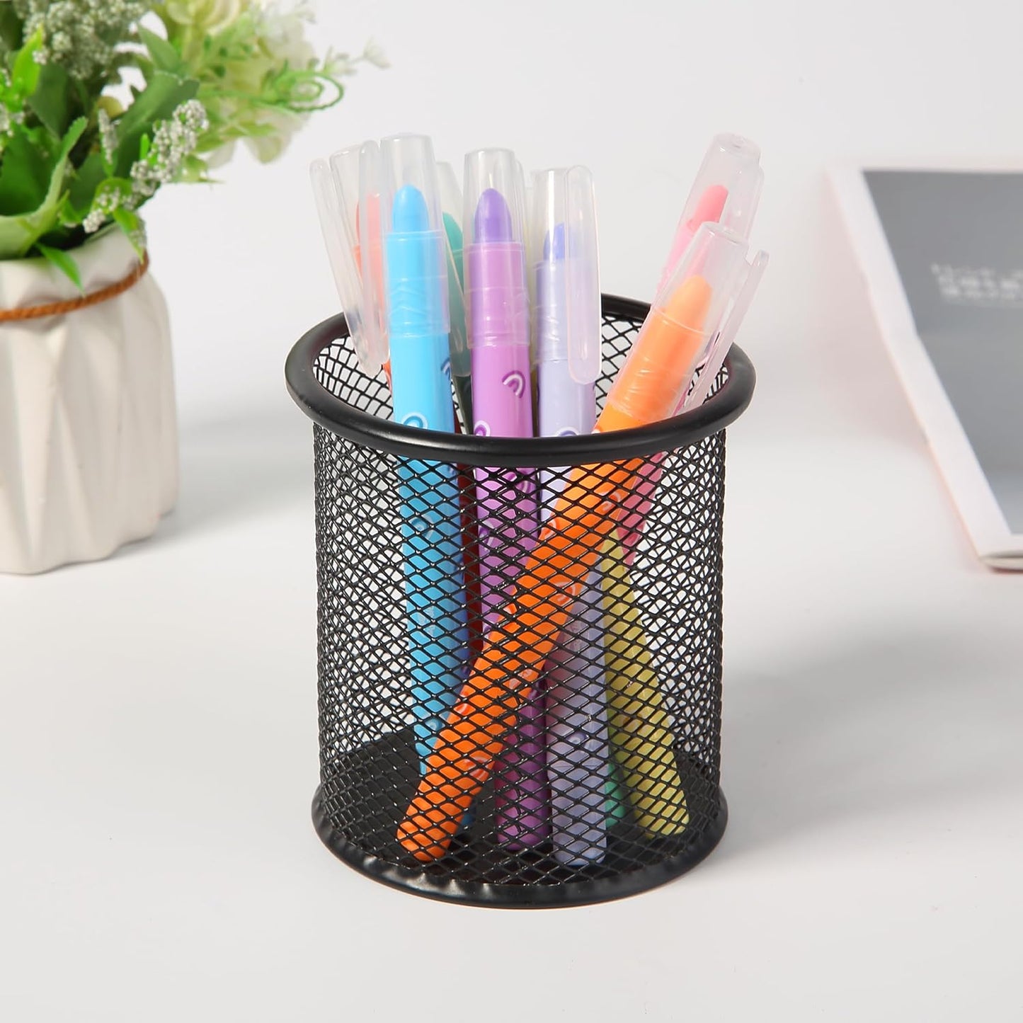 Bible Gel Highlighters, 8 Pack, Assorted Colors, No-Bleed, Twist-Up, Sharpenable Tips