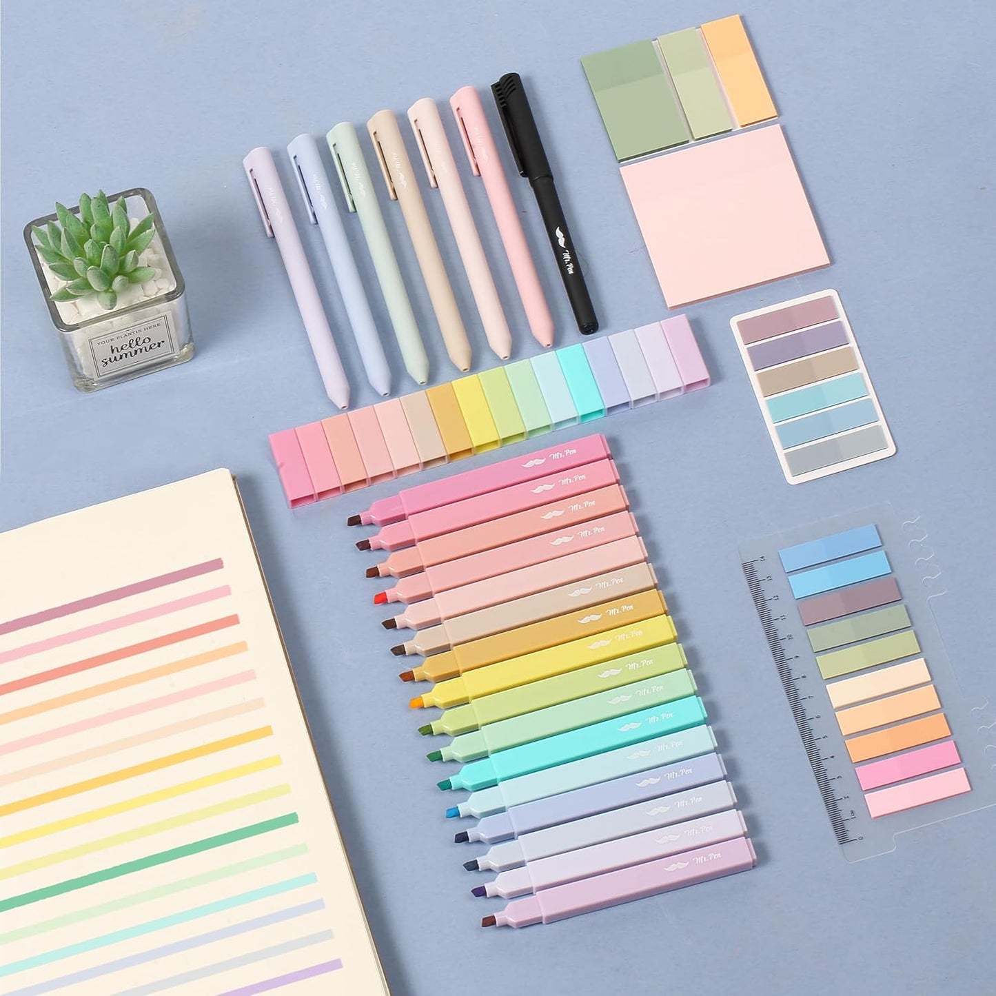 Mr. Pen- Aesthetic Book Annotation Kit, 38 pcs, Aesthetic Highlighters and Gel Pens