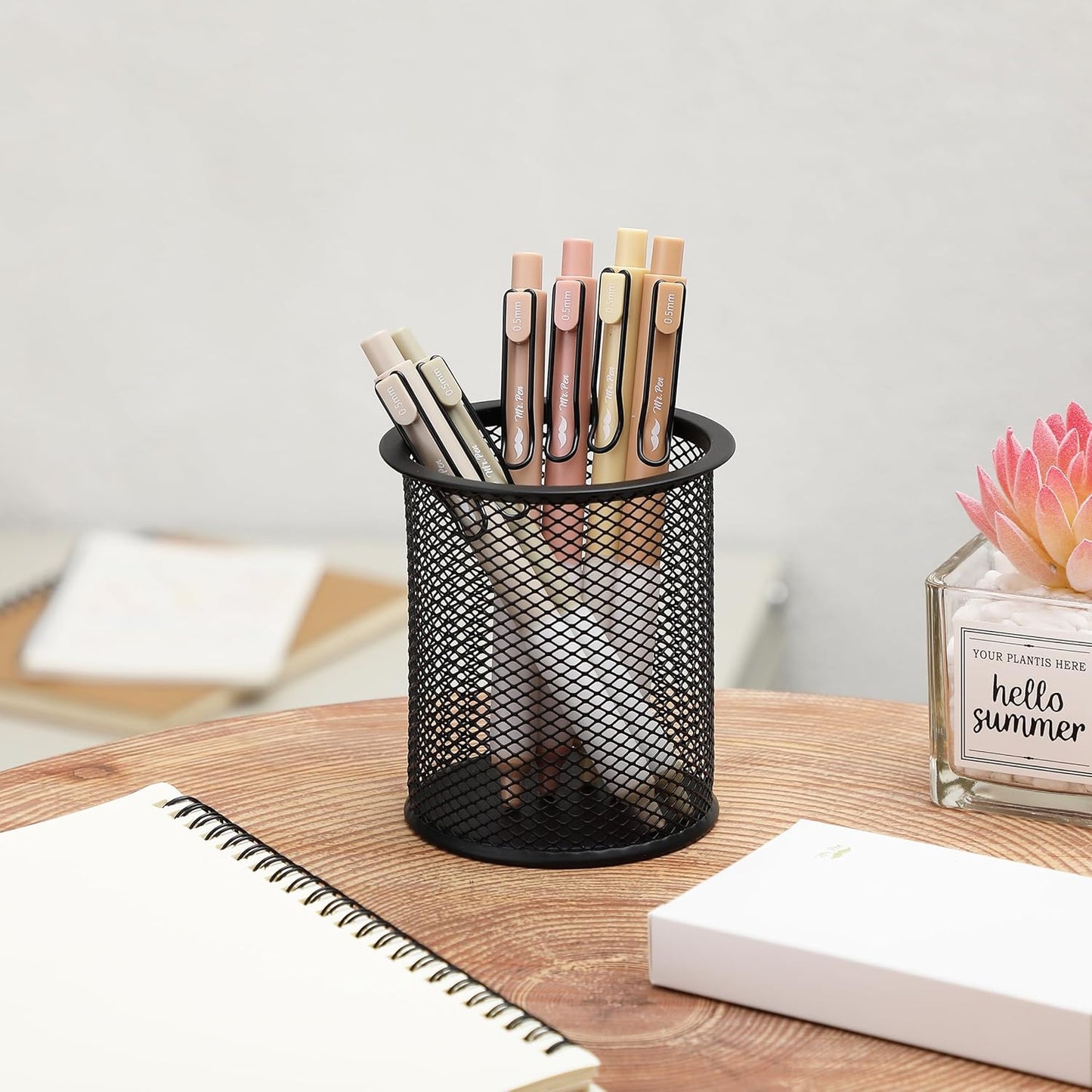 Retractable Gel Pens, 6 Pack, Black Ink Gel Pens, Vintage Barrels, Fast Dry, Gel Pens Fine Point 0.5mm, Retractable Pens, Cute Pens, Gel Ink Pens, Aesthetic Pens for Journaling Fine Tip Pens