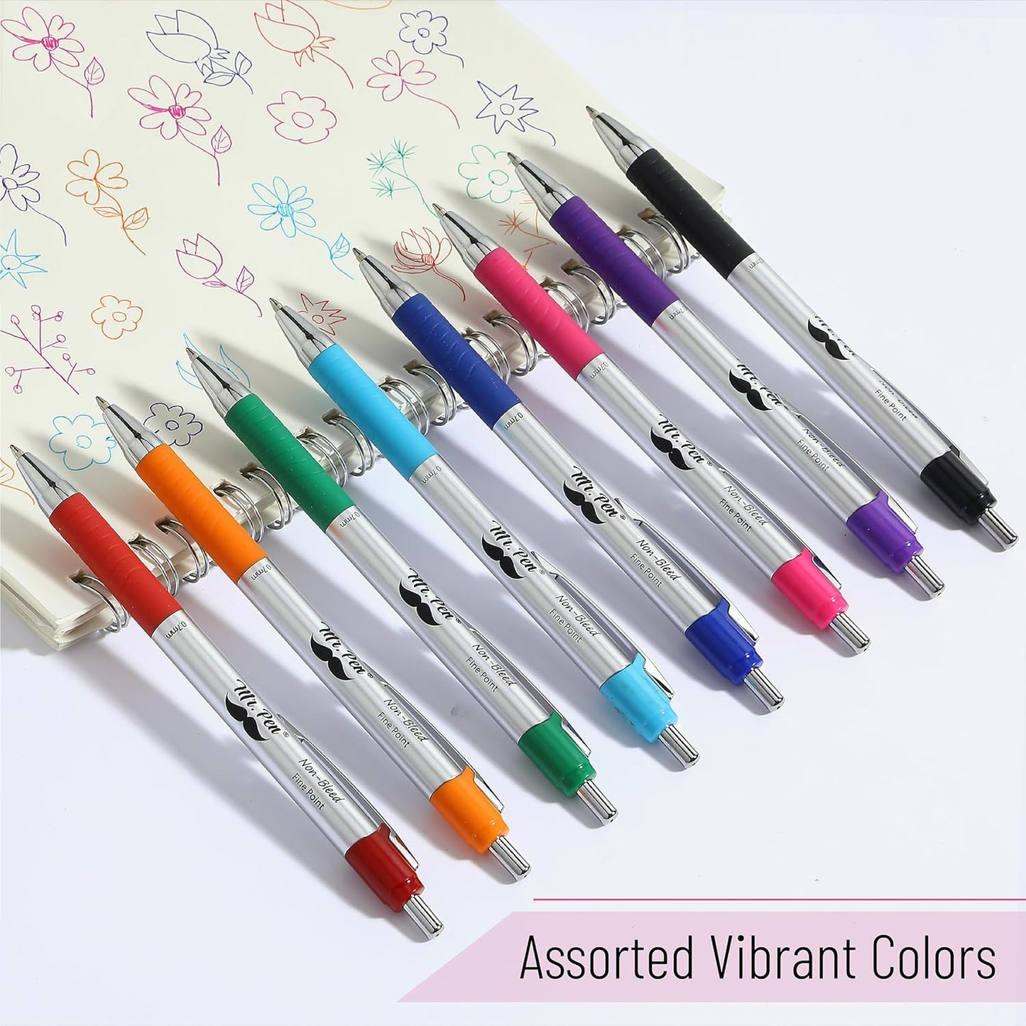 Bible Pens, 8 Pack, Assorted Colors, No-Bleed, Fine Point 0.7mm, Smooth Writing, Journaling & Study Supplies