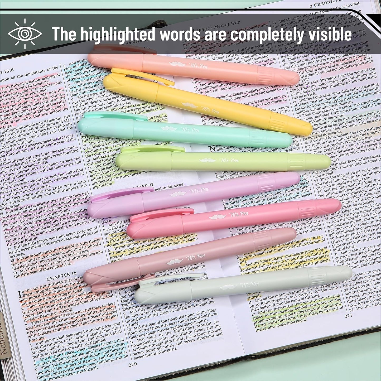 Gel Highlighters, 8 Pack, No Bleed Bible Highlighters