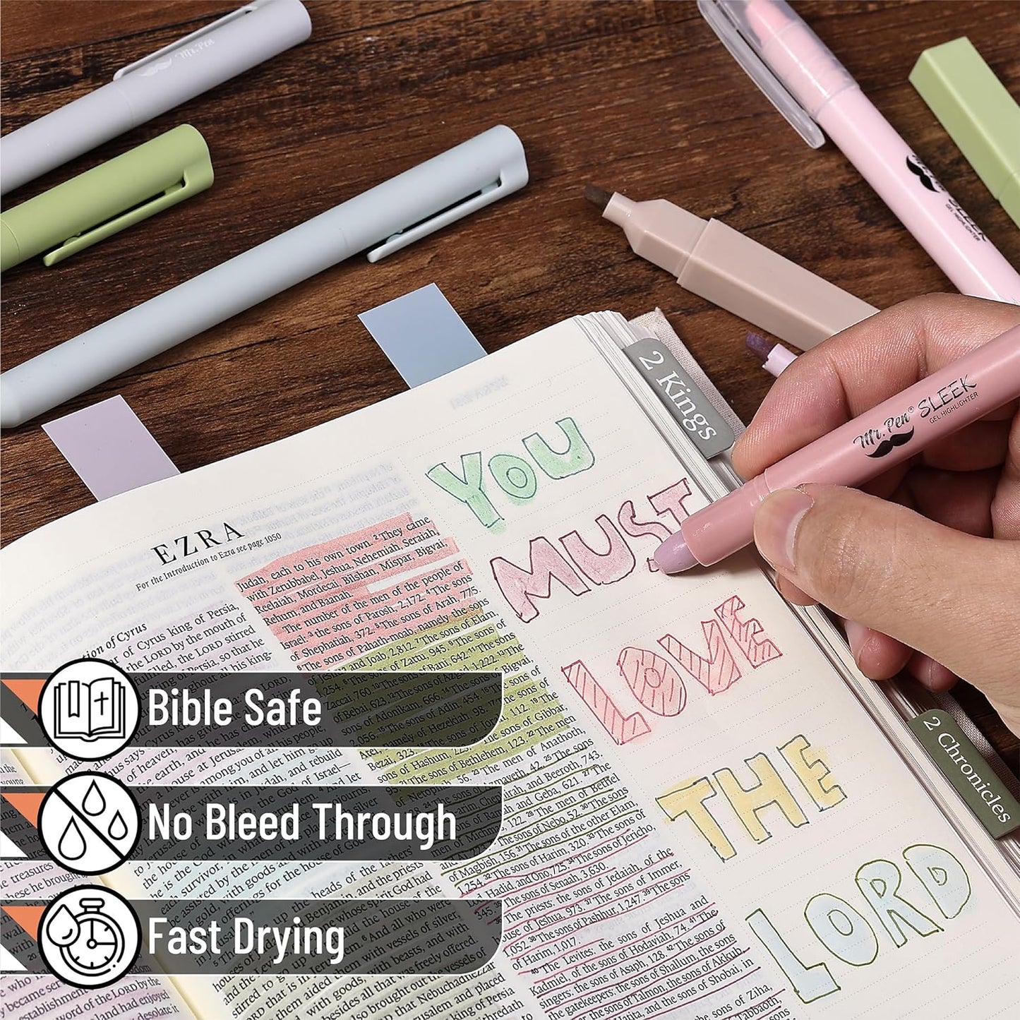 Bible Journaling Kit, 31 Pcs — Pens, Highlighters, Tabs, Bookmarks & Sticky Notes, No Bleed Bible Study Set