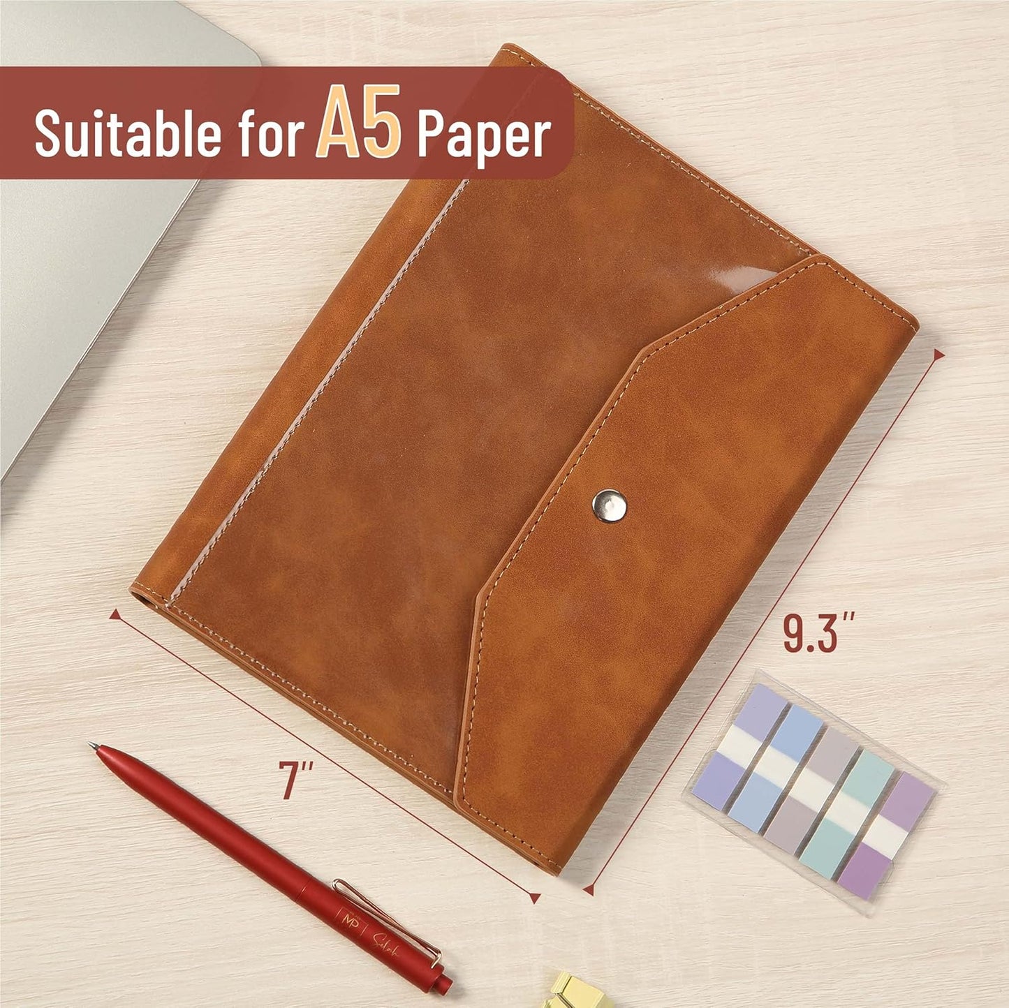 Mr. Pen- A5 Leather Planner Binder, A5 Leather Binder, Leather Ring Binder