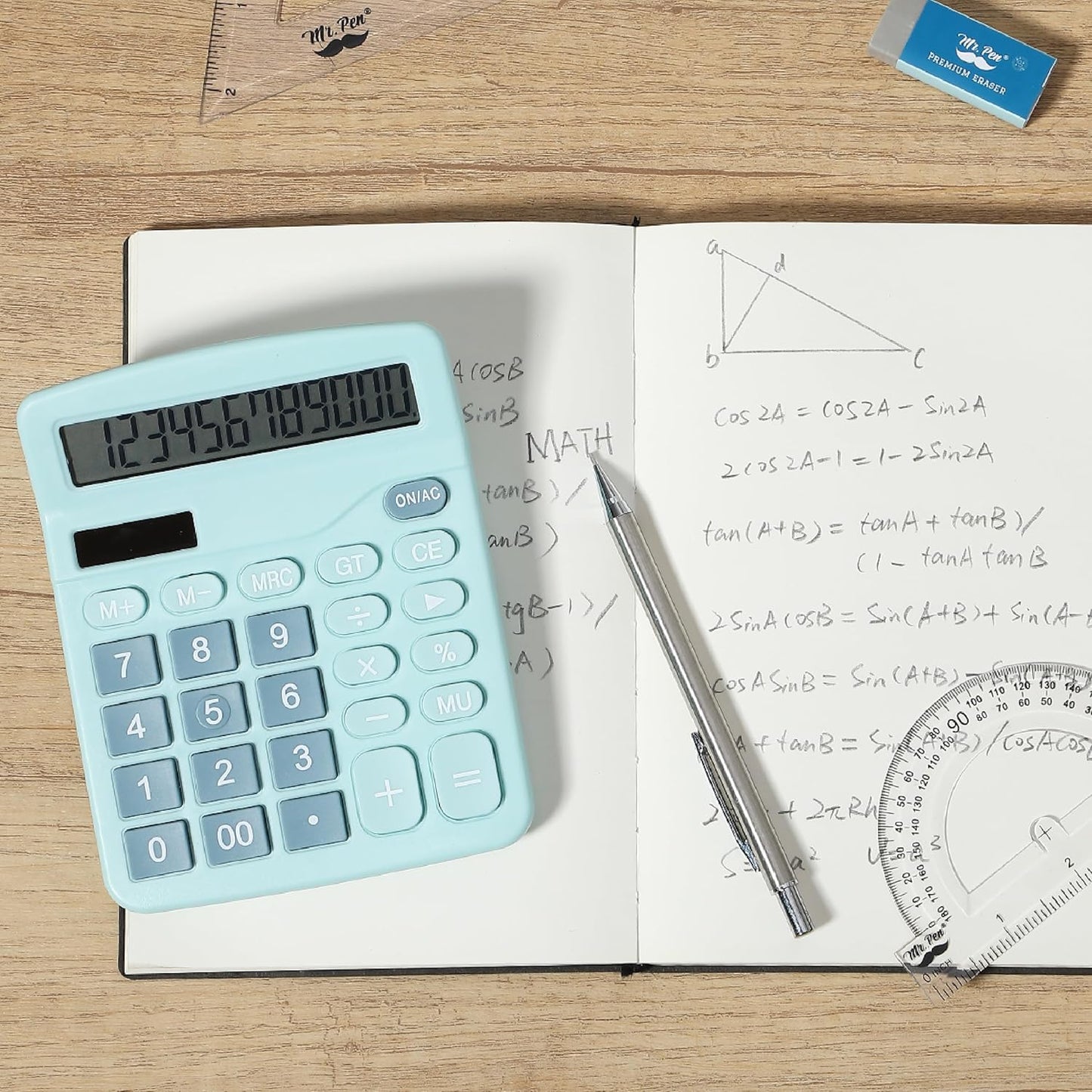 Desktop Calculator, 12-Digit Large Display, Blue, Standard Function