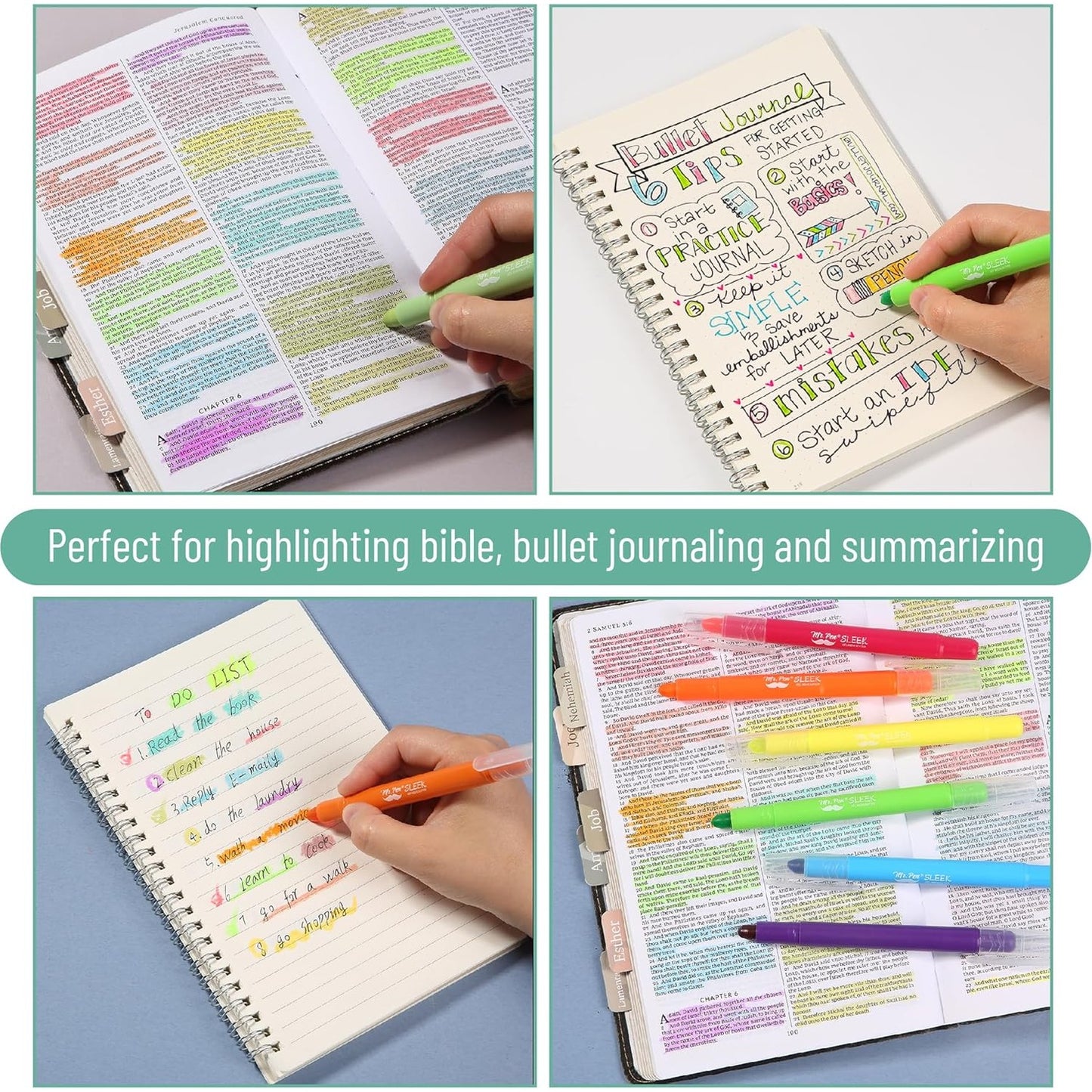 Bible Gel Highlighters, 16 Pack, Morandi & Vibrant Colors, No-Bleed, Twist-Up, Sharpenable Tips