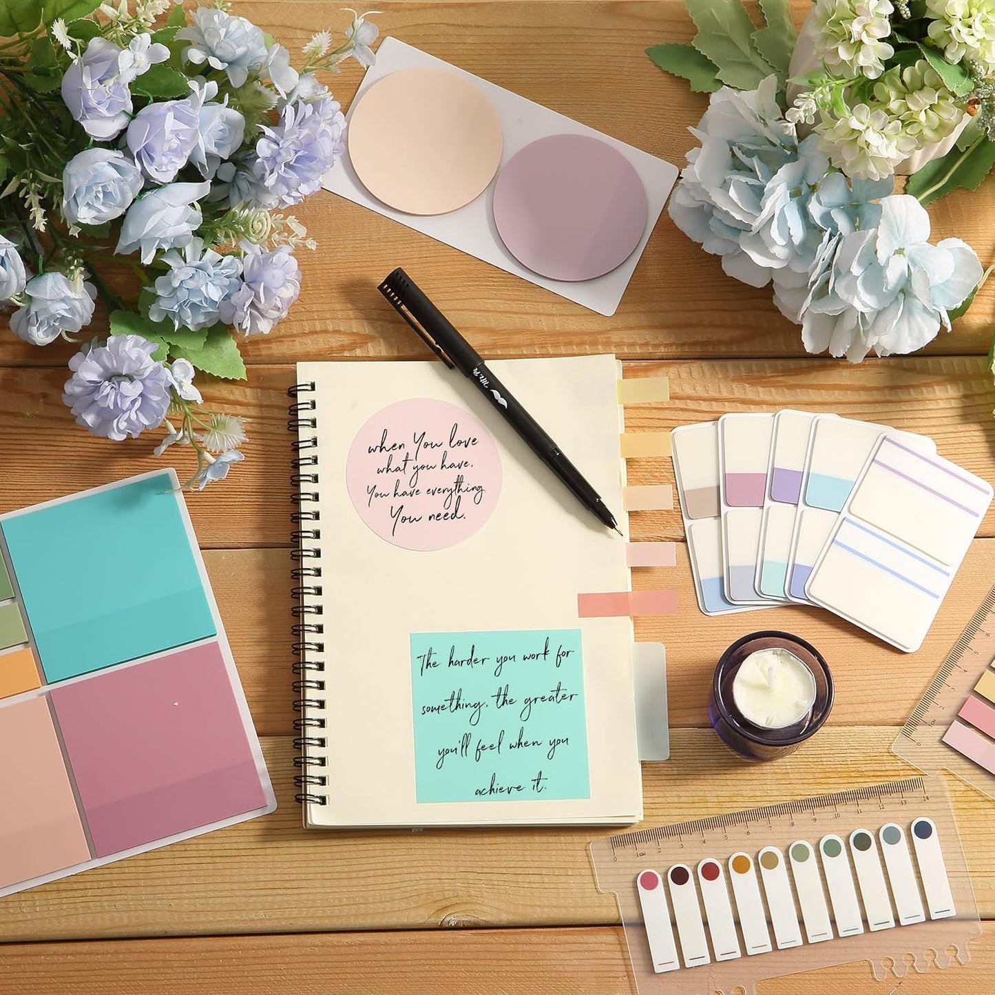 Mr. Pen- Giftable Transparent Sticky Note Set, 1000 Sheets, Colorful, Transparent Sticky Notes Set