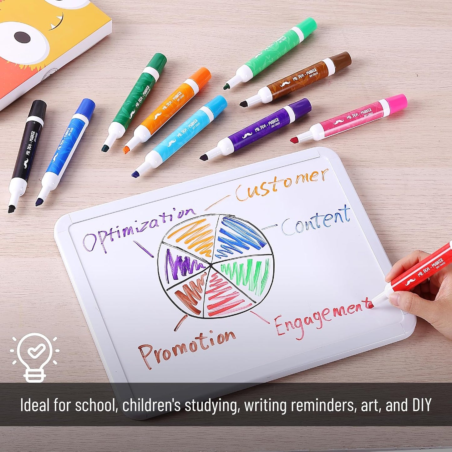 Dry Erase Markers, 16 Pack, Low Odor, Chisel Tip, Assorted Colors