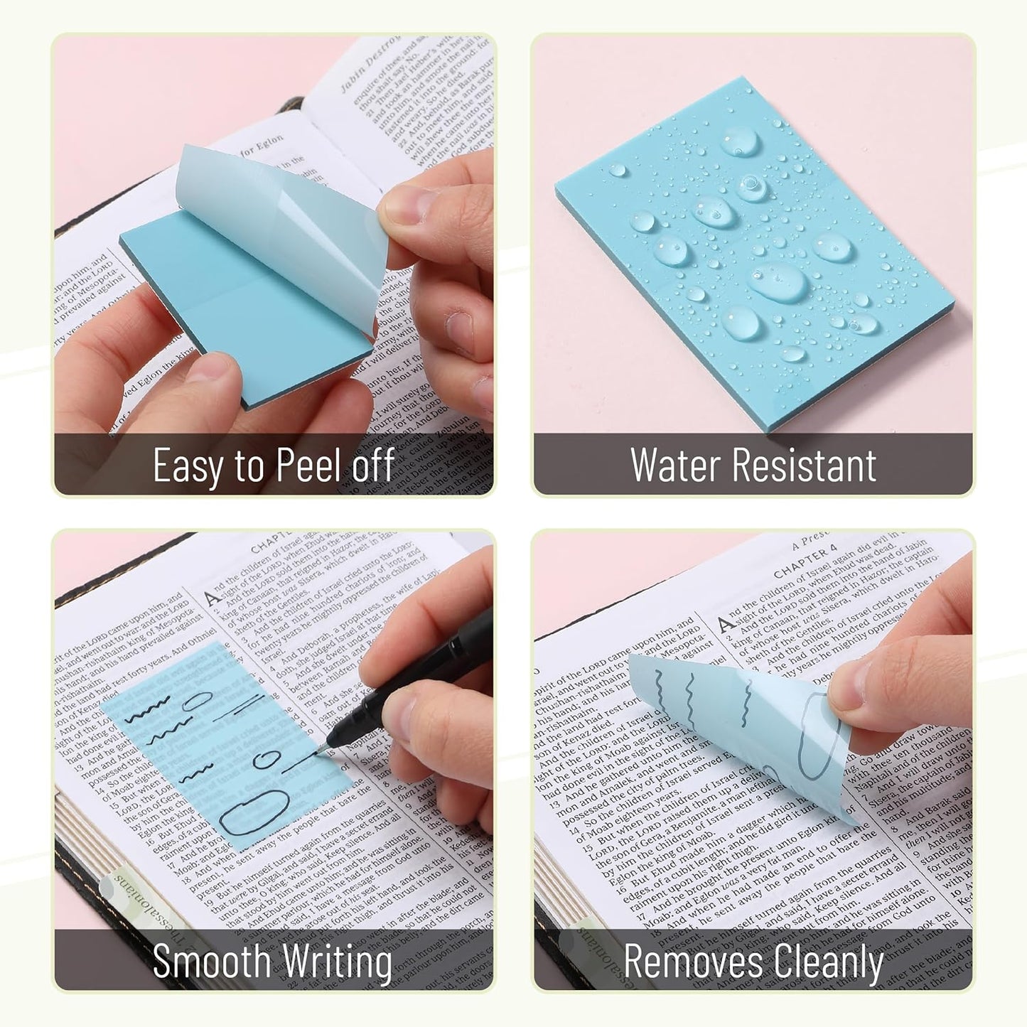 Transparent Sticky Notes, 1.5x2, 600 Sheets, Vintage Colors, See Through Sticky Notes, Sticky Notes Transparent, Translucent Sticky Notes, Clear Transparent Sticky Notes, Sticky Notes Clear