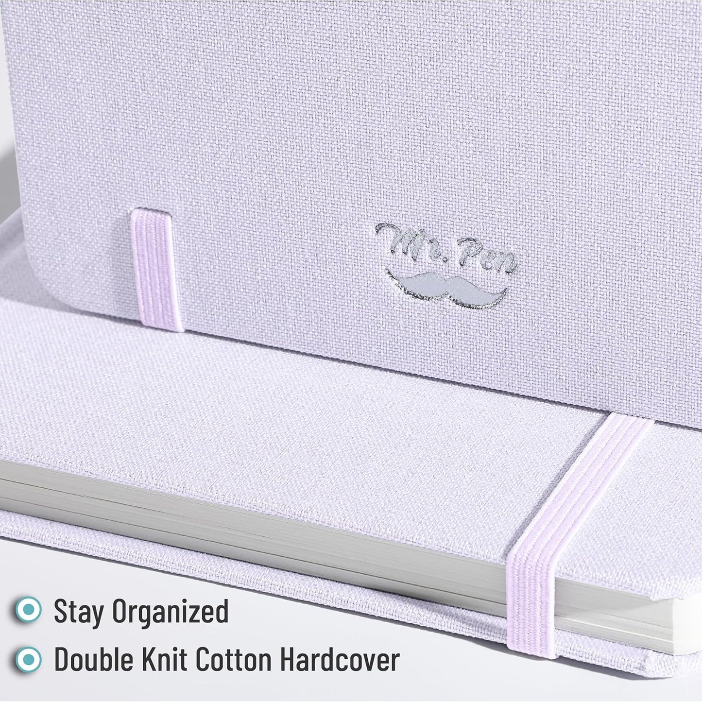 Customizable Dotted Journal Notebook, 5.7"x8.3", 160 Pages, Fabric Hardcover