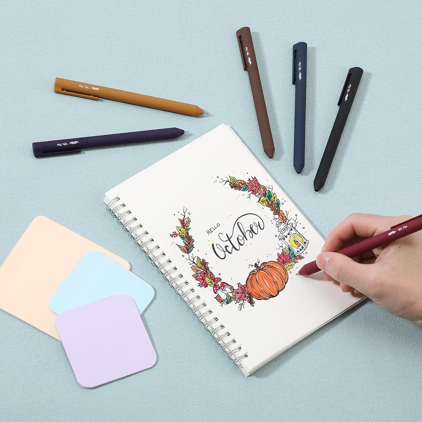 Retractable Gel Pens, 6 Pack, Vintage Colors, Smooth Writing, Fine Point, Colored Ink, Stylish Barrels