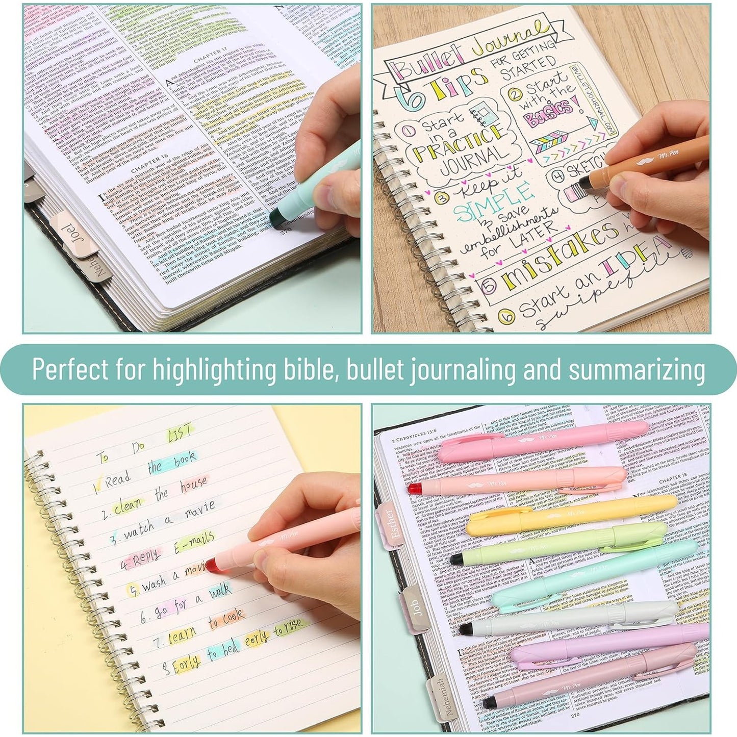 Customizable Bible Gel Highlighters, 16 Pack, Assorted No-Bleed Colors, Twist-Up, Sharpenable Tip