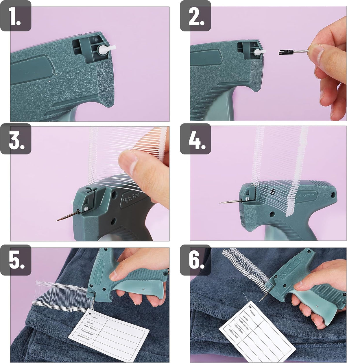 Mr. Pen- Tagging Gun with Case, 5 Needles, 1008 pcs 2" Barbs Fasteners, Greyish Blue, Tagging Gun for Clothing Tag Gun for Clothes Tag Gun