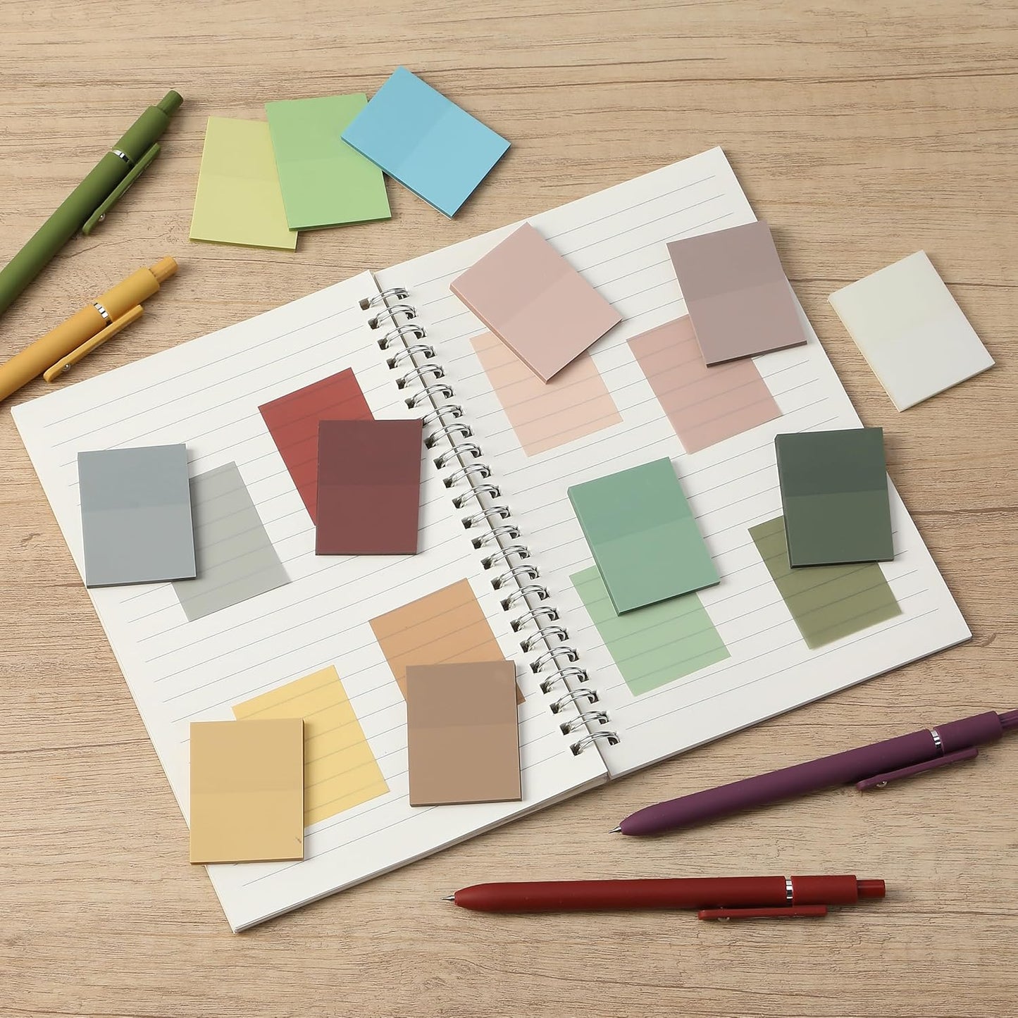 Transparent Sticky Notes, 1.5x2, 600 Sheets, Vintage Colors, See Through Sticky Notes, Sticky Notes Transparent, Translucent Sticky Notes, Clear Transparent Sticky Notes, Sticky Notes Clear