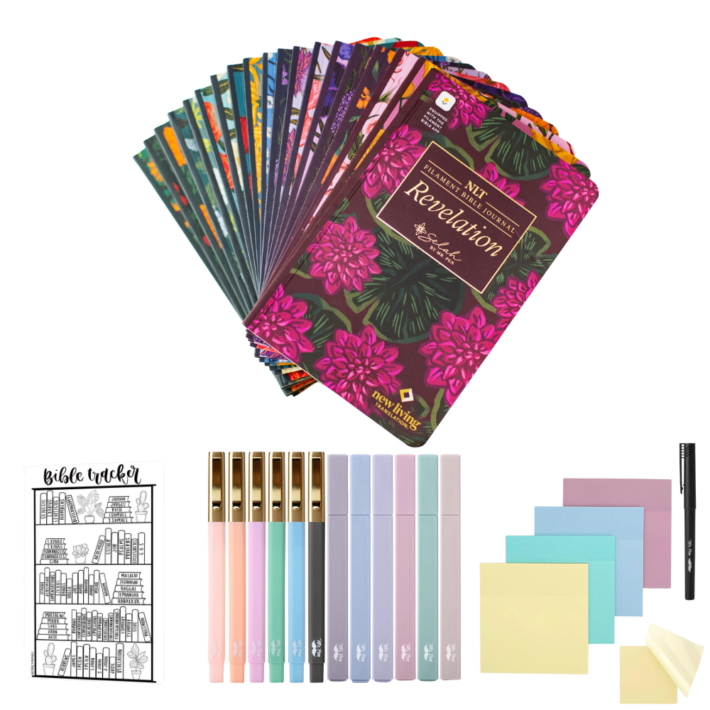 Selah by Mr. Pen New Testament Journal Set, 19 Books, NLT Translation, Bible Journaling, Softcover with Notes Space, Filament App Compatible