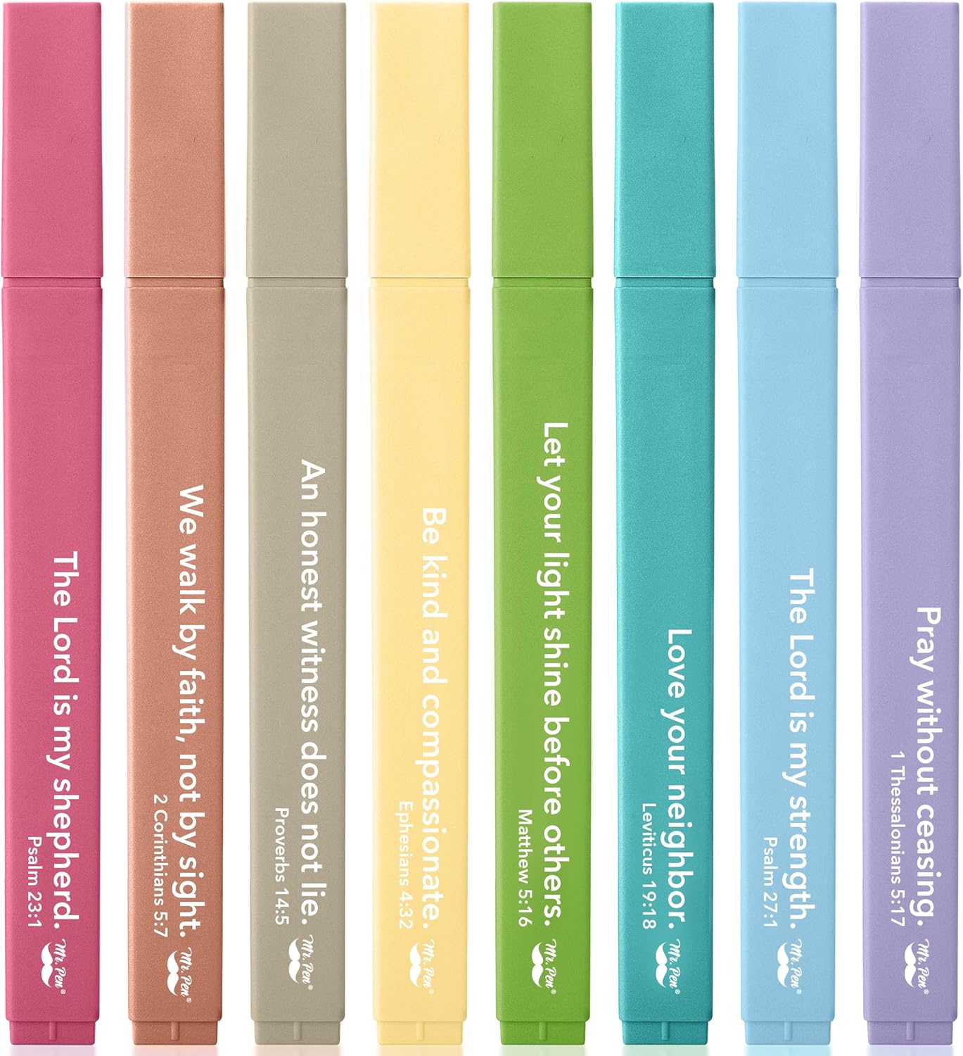 Mr. Pen- Bible Highlighters with Color-Coding System, 8 Pack, Soft Pastel Aesthetic Highlighters Assorted Colors