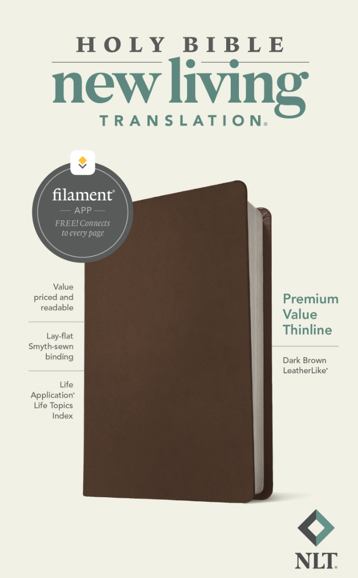 NLT Premium Value Thinline Bible, Filament Enabled, Brown