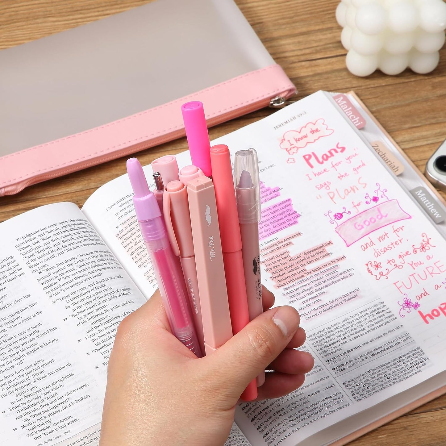 Bible Journaling Kit with Pouch, 10 Pack — Assorted Pens & Highlighters