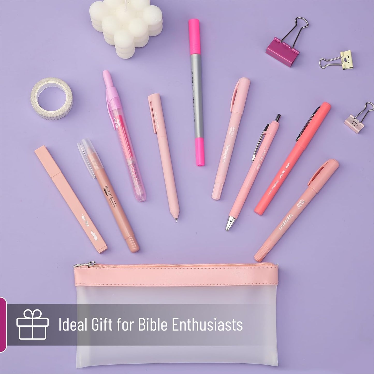 Bible Journaling Kit with Pouch, 10 Pack — Assorted Pens & Highlighters