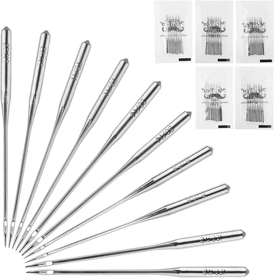 Sewing Machine Needles, 50 Pack, Universal Sewing Machine Needles for Singer, Brother, Janome, Varmax, Assorted Sizes 65/9, 75/11, 80/12, 90/14, 100/16, Needles for Sewing Machine