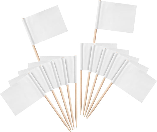 Blank Toothpick Flags, White, 100 Pcs, Cheese Markers, Cheese Labels for Charcuterie Board, Charcuterie Labels, Cheese Board Labels, Charcuterie Board Labels, Buffet Labels, Flag Toothpicks