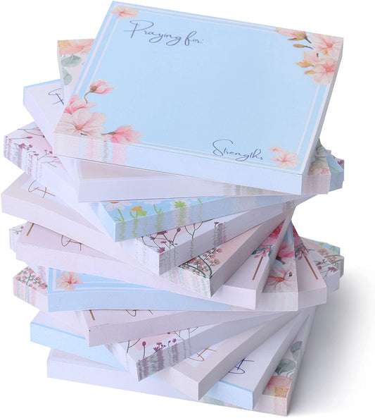 Sticky Notes, 3”x3”, 12 Pads, Floral Sticky Notes, Sticky Note, Self-Stick Note Pads, Sticky Pads Sticky Notes Aesthetic, Colorful Sticky Notes, Sticky Notes Bulk Sticky Notes