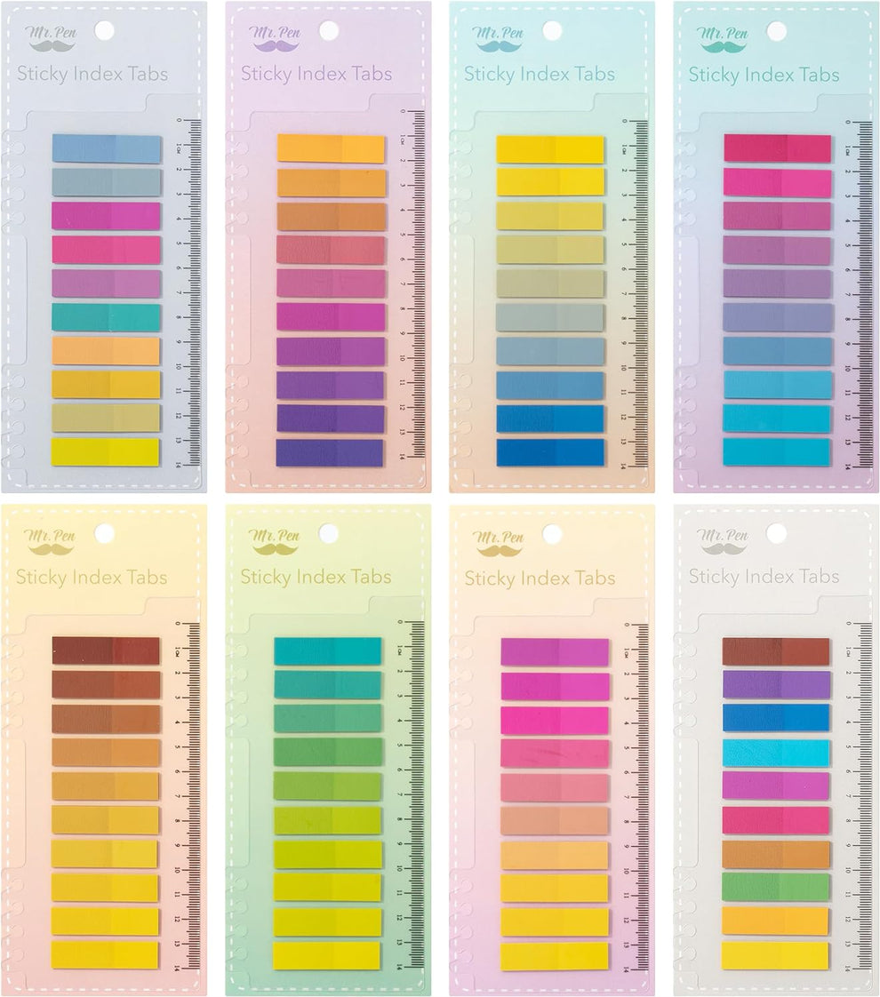 Sticky Tabs - 1600 Pcs Colorful Transparent Book Tabs, Sticky Note Tab ...