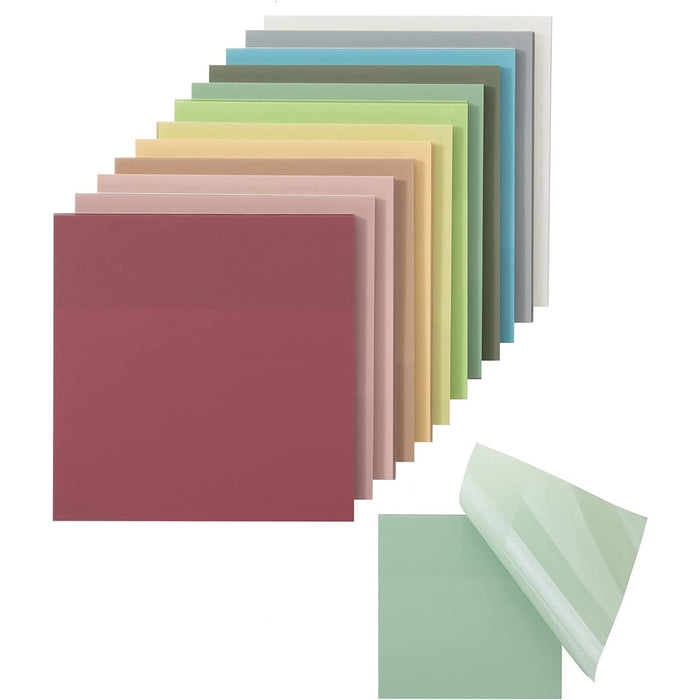 Transparent Sticky Notes 3"x3", 12 Pads, 600 Sheets, Self-Stick Note Pads, Clear Colorful Sticky Notes
