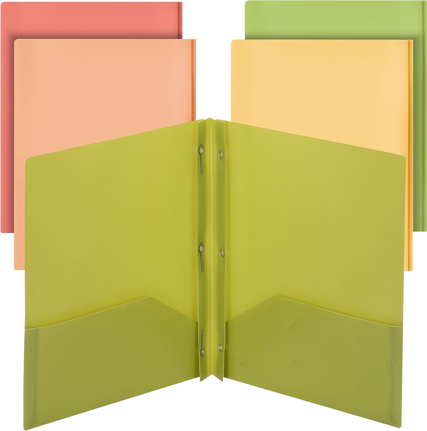 Plastic Folders with Pockets and Prongs 5 Pack Pastel Colors 2 Pock Mr. Pen
