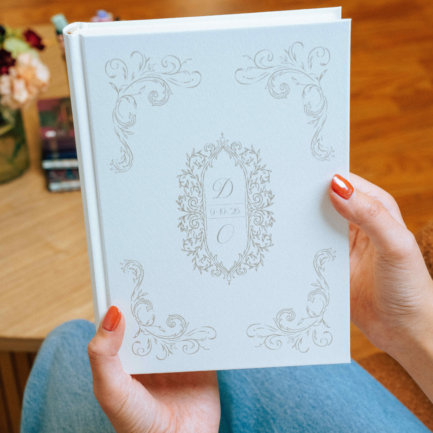 Wedding Intials Custom Notetaking Bible with Name Plate