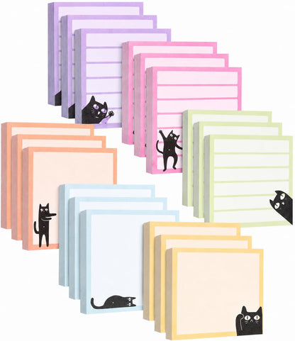 Mr. Pen- Black Cat Sticky Notes Set Bulk, 3" x 3", 18 Pads, 1440 Sheets Bulk Black Cat Sticky Notes, Memo Pads, Self-Stick Note Pad for Office, School, Home, Study & Organization