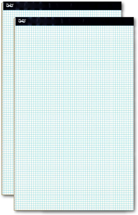 Graph Paper, 2 Pack of 22 Sheets, 17"x11", 5x5 (5 Squares per inch), Graphing Paper, Grid Paper Pad, Math Graph Paper Pad, Drafting Paper, Computation Pads, Large Graph Paper