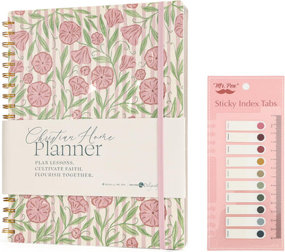 Mr. Pen- Homeschool Planner 8.5" x 11", Hard Cover Spiral Bound Designed in Partnership with Teach Them Diligently, Undated Weekly & Monthly Organizer with Sticky Tabs