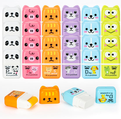 Mr. Pen- Bulk Cute Animal Eraser with Clean Up Roller and Cover, 24 Pack Latex-Free, Bulk Pencil Erasers for Teens & Kids, Teacher, Classroom, School Supplies, Party Favor