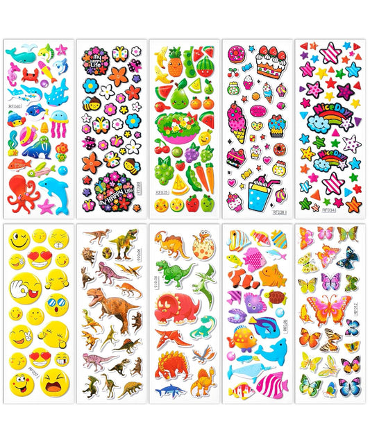 3D Stickers for Kids, 40 Sheets, 794 pcs, Puffy Stickers for Kids Stickers, Assorted Stickers, Sticker Packs Kids, Sticker Sheets, Puffy Stickers for Toddlers, Toddler Stickers, Kid Stickers