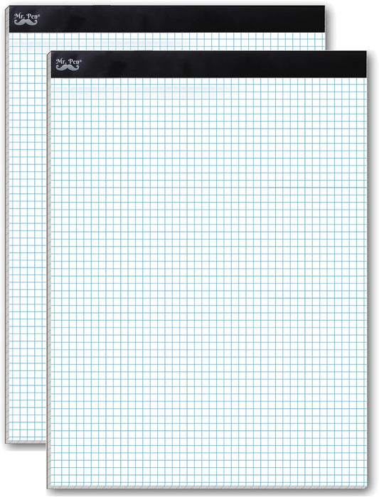 Graph Paper, 2 Pack o 55 Sheets, 8.5"x11", 4x4 (4 Squares Per Inch), Graphing Paper, Grid Paper Pad, Math Graph Paper Pad, Drafting Paper, Computation Pads, Square Paper, Math Paper