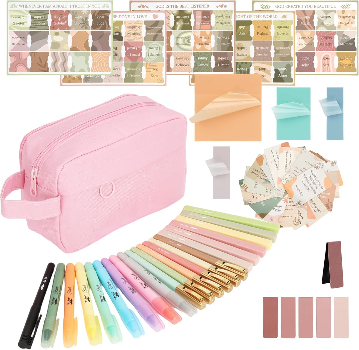 Mr. Pen- Bible Journaling Kit for Women, Bible Study Supplies Journaling Bible Highlighters and Pens No Bleed, Pencil Case, Fineliner, Prayer Cards, Laminated Tabs, Magnetic Bookmarks