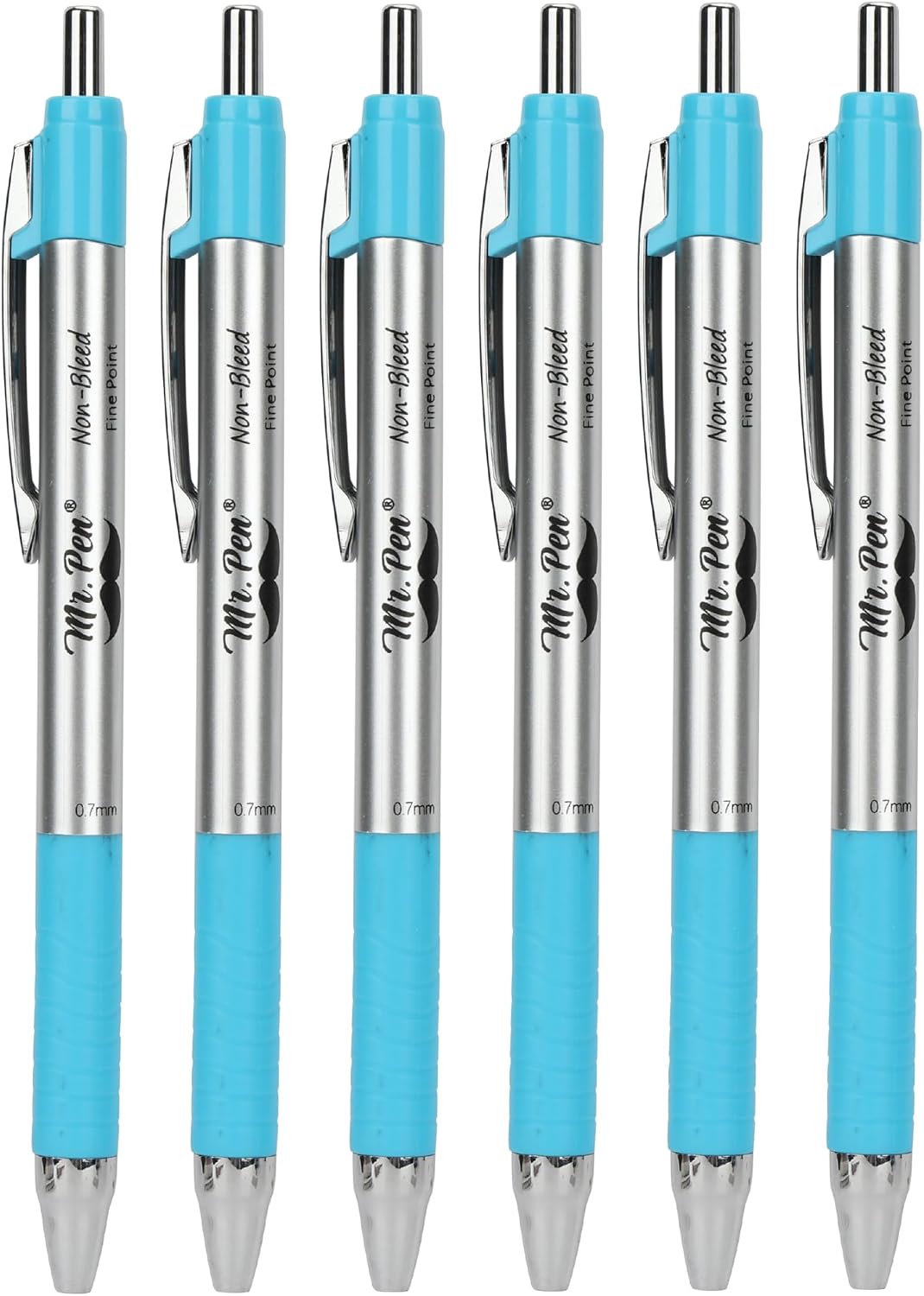 Mr. Pen- Retractable Bible Journaling Pens, 6 Pack, Blue Ink 0.7 mm Fine Tip, Smooth Writing Pen, No Smear, Comfortable Grip, Ideal for Bible Journaling, Note-Taking, Writing & Daily Use