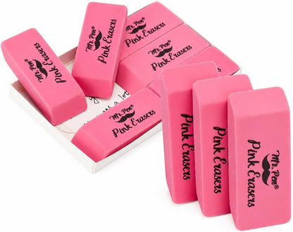 Mr. Pen- Pink Pencil Eraser, 6 Pack, Large Latex Free | Block Erasers for School, Office, Art Sketching, Homework, Exams, Clean Smudge-Free Correction