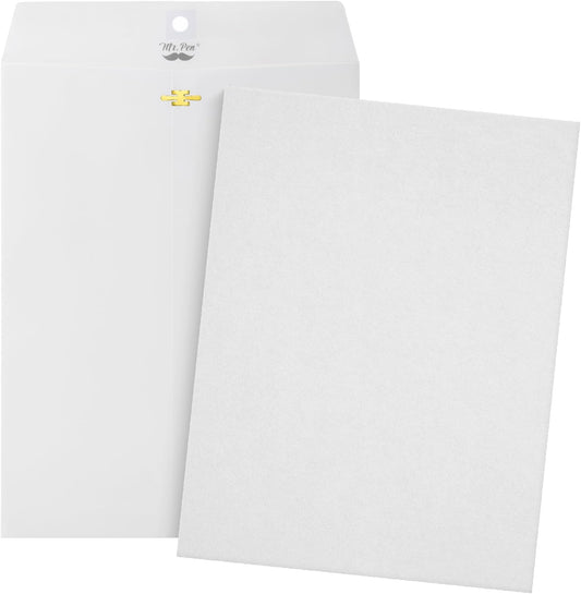 Clasp Envelopes, 18 Pack, 9" x 12", White, Kraft Letter Size Envelopes, White Envelopes, Document Envelope, Clasp Kraft Envelopes, Clasp and Gummed Closure Envelopes, Manilla Envelopes