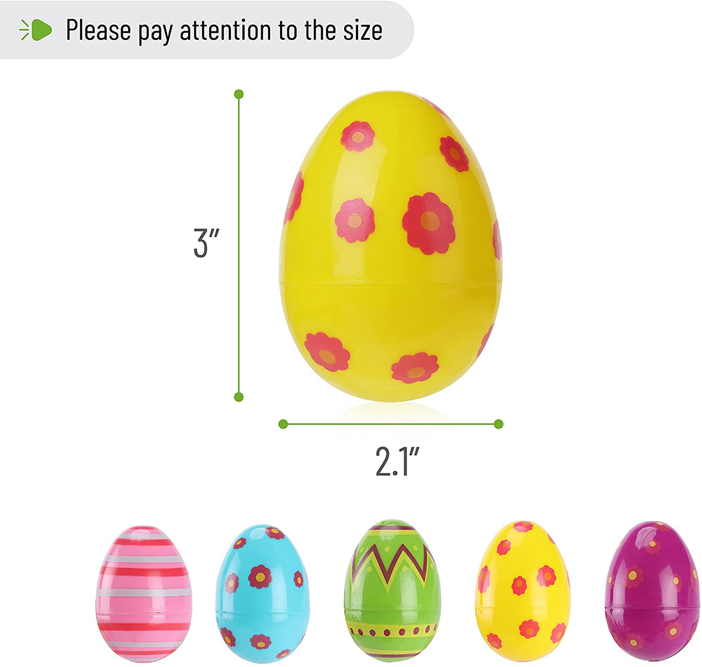 Plastic Easter Eggs, 30 Pack, 3'' Tall, Printed Plastic Easter Eggs, Plastic Easter Eggs Bulk, Easter Eggs Empty, Plastic Eggs Fillable, Easter Basket Fillers, Empty Easter Egg