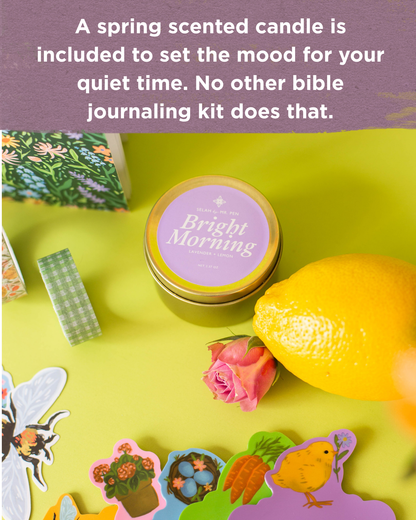 Selah by Mr. Pen Spring Bible Journaling Kit, Limited Edition, Journaling Kit with Highlighters, Gel Pens, Washi Tape, Sticky Notes, Stickers, Scented Candle, Bookmark, Spring Journaling Kit Gift Set