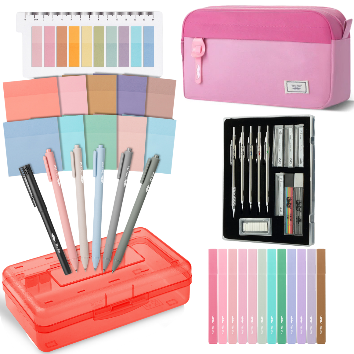 Bible Journaling Set – Gel Pens, Highlighters, Sticky Notes, Stickers & Pencil Case Options