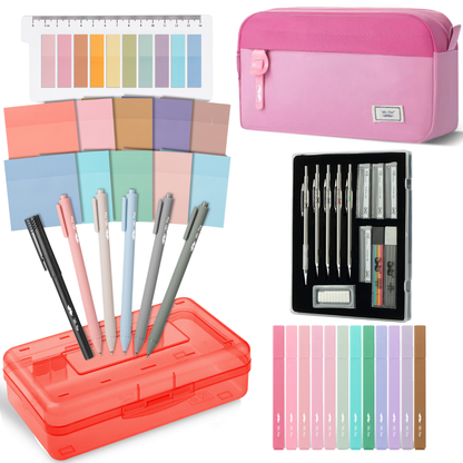 Bible Journaling Set – Gel Pens, Highlighters, Sticky Notes, Stickers & Pencil Case Options