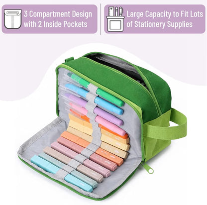 Mr. Pen- High Capacity Pencil Case, Large Pencil Pouch with 3 Compartments and 2 Pockets, Large Pencil Bag with Smooth Zipper, Cute Pencil Case Pouch Organizer, School Supplies for Teens