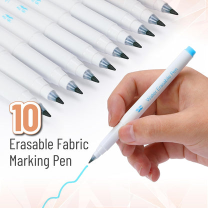 Mr. Pen- Washable Fabric Markers for Sewing, 10 Pack, Blue, Erasable, Water Soluble Embroidery Pen, Bulk Fabric Marking Pens for Sewing